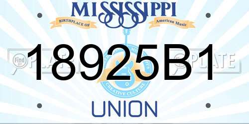 18925B1 Mississippi License Plate