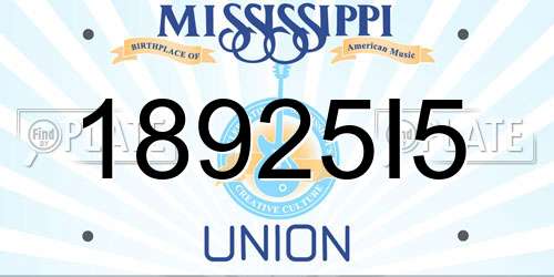 18925I5 Mississippi License Plate