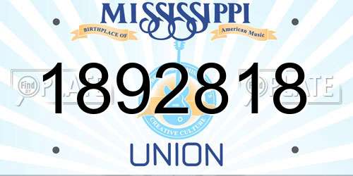 1892818 Mississippi License Plate