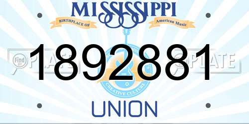 1892881 Mississippi License Plate