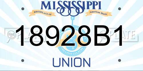 18928B1 Mississippi License Plate