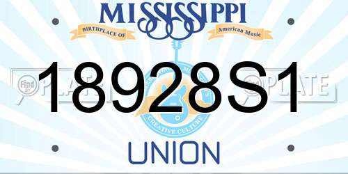18928S1 Mississippi License Plate