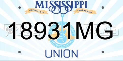 18931MG Mississippi License Plate