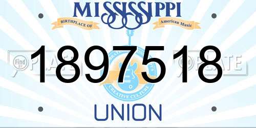 1897518 Mississippi License Plate