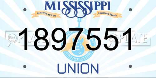 1897551 Mississippi License Plate