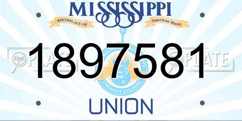 1897581 Mississippi License Plate