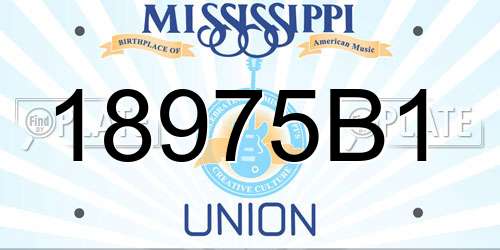 18975B1 Mississippi License Plate