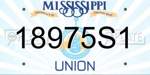 18975S1 Mississippi License Plate