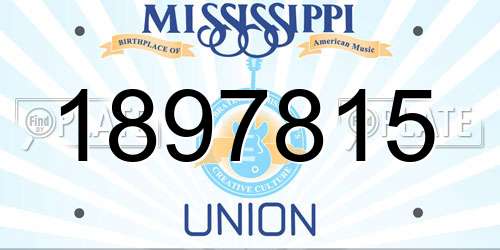 1897815 Mississippi License Plate