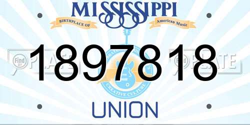 1897818 Mississippi License Plate
