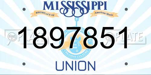 1897851 Mississippi License Plate
