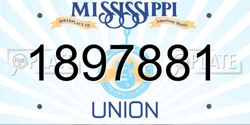 1897881 Mississippi License Plate