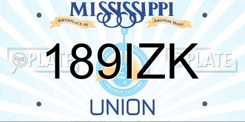 189IZK Mississippi License Plate