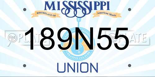 189N55 Mississippi License Plate