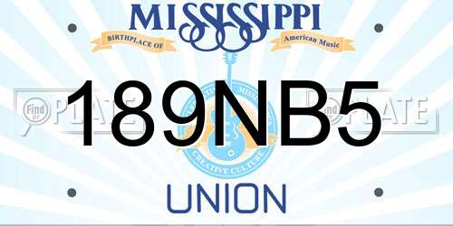 189NB5 Mississippi License Plate