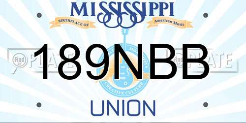 189NBB Mississippi License Plate