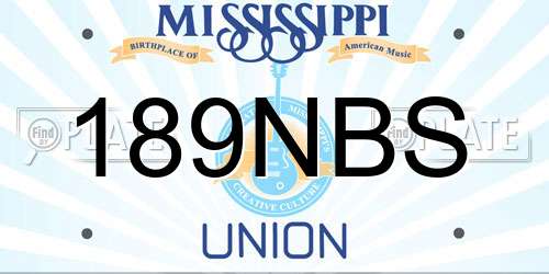 189NBS Mississippi License Plate