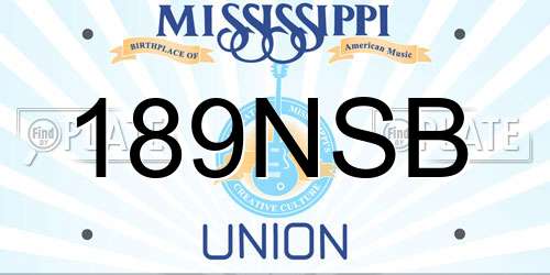 189NSB Mississippi License Plate