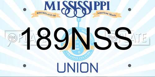 189NSS Mississippi License Plate