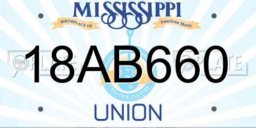 18AB660 Mississippi License Plate