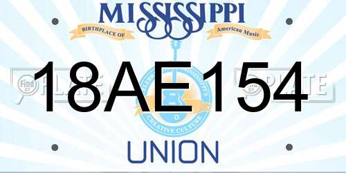 18AE154 Mississippi License Plate