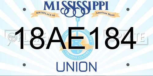 18AE184 Mississippi License Plate