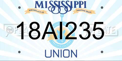 18AI235 Mississippi License Plate