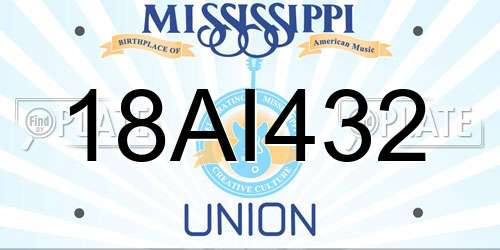 18AI432 Mississippi License Plate