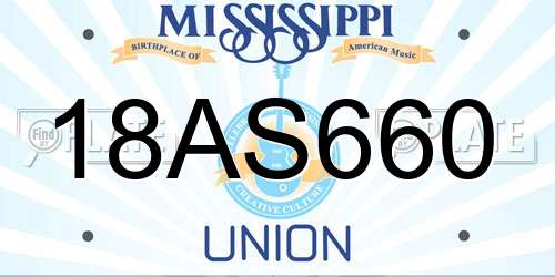 18AS660 Mississippi License Plate
