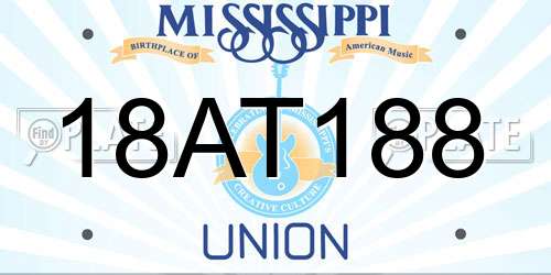 18AT188 Mississippi License Plate