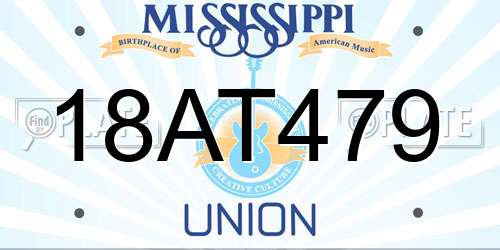 18AT479 Mississippi License Plate