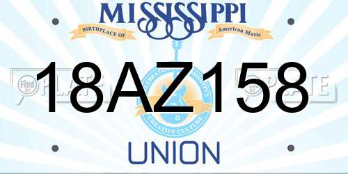 18AZ158 Mississippi License Plate