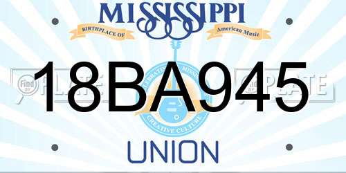 18BA945 Mississippi License Plate
