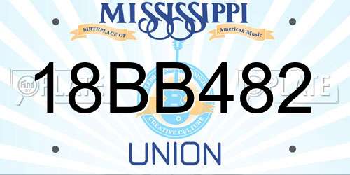 18BB482 Mississippi License Plate