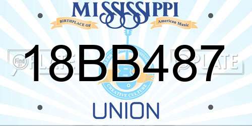 18BB487 Mississippi License Plate