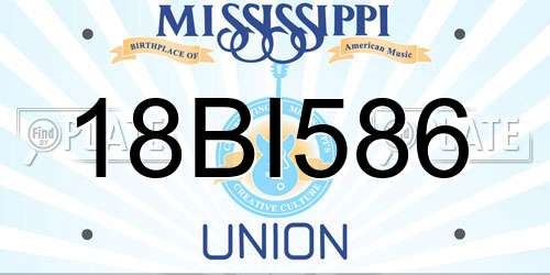 18BI586 Mississippi License Plate