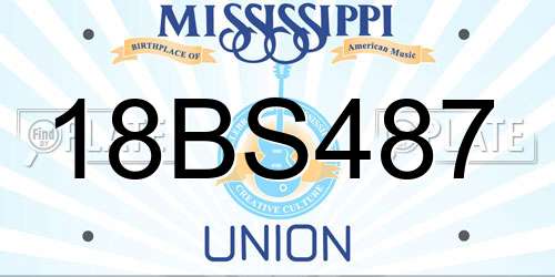 18BS487 Mississippi License Plate