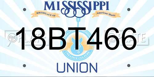 18BT466 Mississippi License Plate