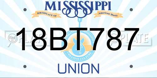 18BT787 Mississippi License Plate