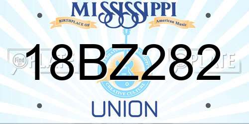 18BZ282 Mississippi License Plate