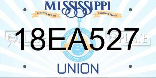 18EA527 Mississippi License Plate