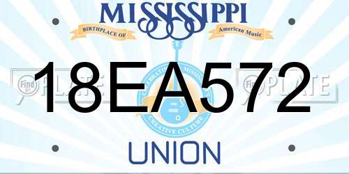 18EA572 Mississippi License Plate