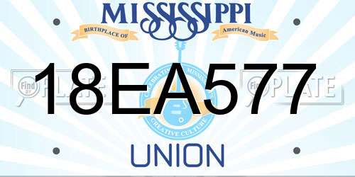 18EA577 Mississippi License Plate
