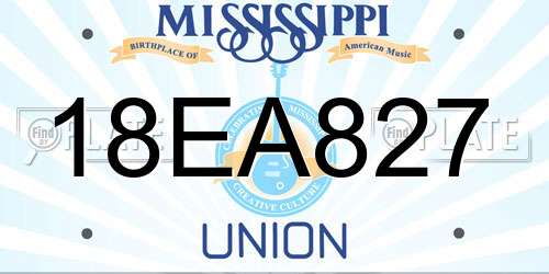 18EA827 Mississippi License Plate