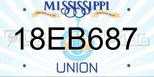 18EB687 Mississippi License Plate