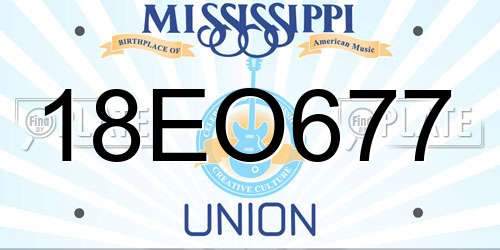 18EO677 Mississippi License Plate