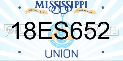 18ES652 Mississippi License Plate
