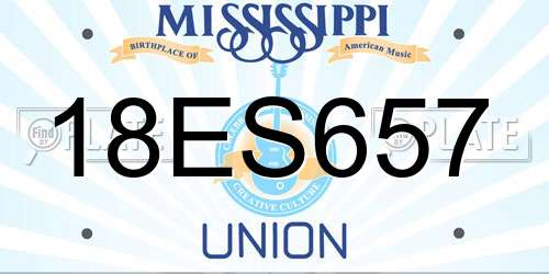 18ES657 Mississippi License Plate