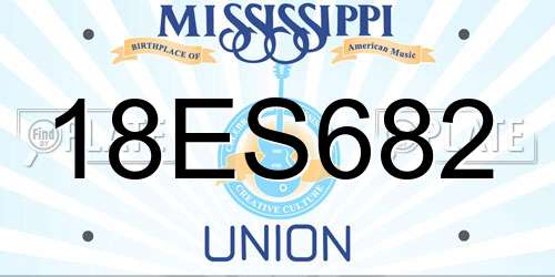 18ES682 Mississippi License Plate