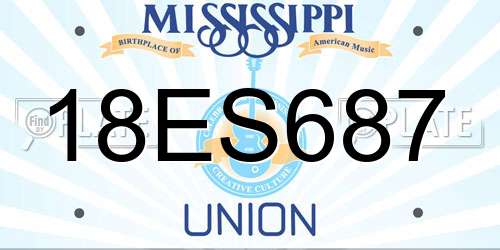 18ES687 Mississippi License Plate
